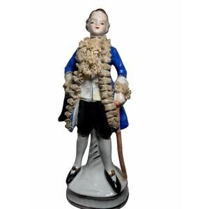 Vintage Dresden Lace Colonial Continental Rocco Victorian Porcelain Man Figurine